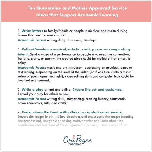 Quarantine Service Learning Ideas