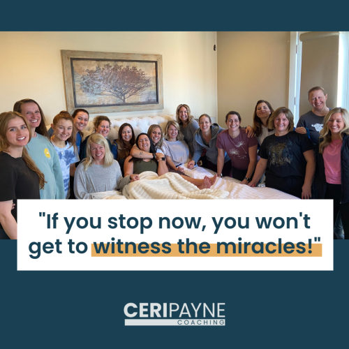 If you stop now, you won't get to witness the miracles! - Blog